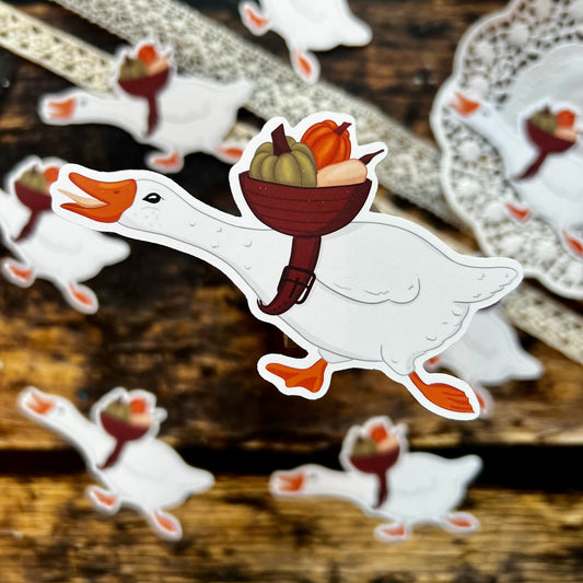 Vinylsticker - Pumpkin Stealing Goose