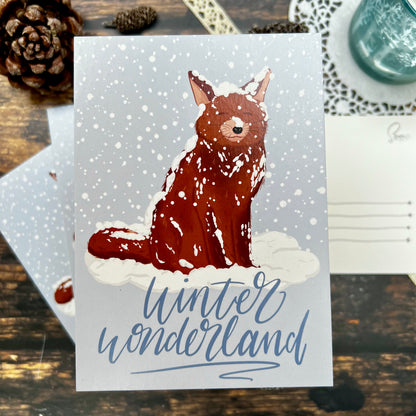 Postkarte - Fox Winter Wonderland