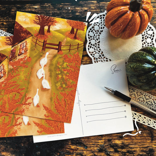 Postkarte - Autumn Cottagecore