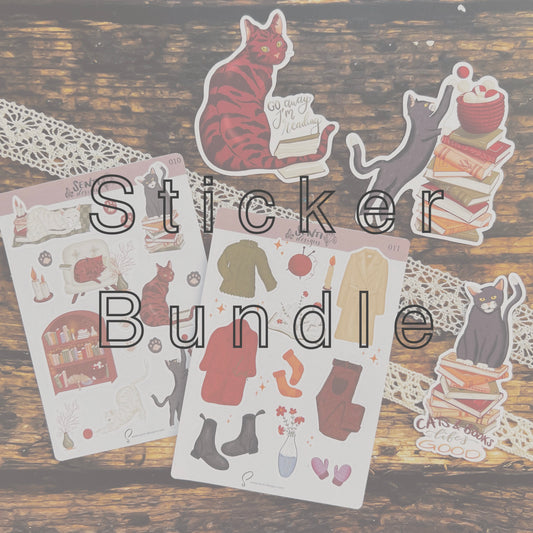 Sticker Sheet Bundle - Fall Cats